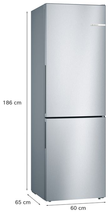 214 l / 94 l Kühl-Gefrierkombi freistehend 233 kWh Jahr  Serie 4 KGV36VLEA (Edelstahl) 