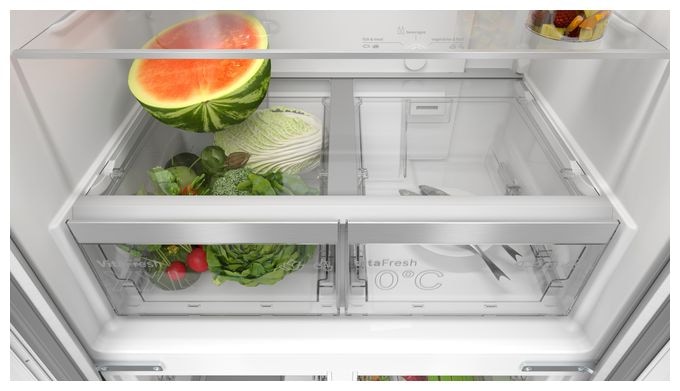 Side-by-Side Kühl-/ Gefrierkombination French Door 324 l / 223 l 322 kWh NoFrost 1895 mm x 855 mm  Serie 4 KMC85LEEA (Grau) 