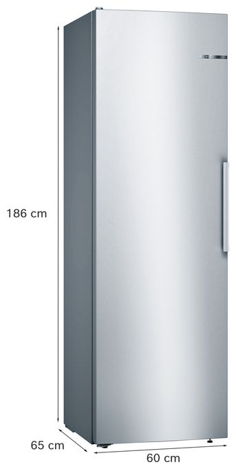 346 l / 346 l Kühlschrank freistehend EEK: E 116 kWh Jahr NoFrost  Serie 4 KSV36VLEP (Edelstahl) 
