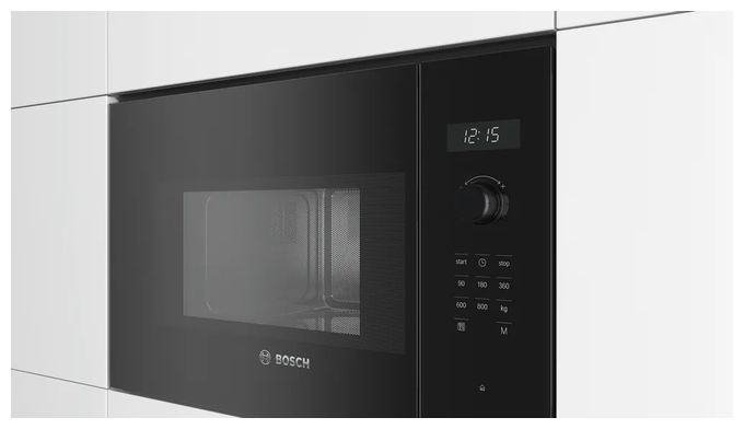 Einbau-Mikrowelle 800 W Größe: klein 5 Stufen Grill (Schwarz) Serie 6 BFL524MB0 