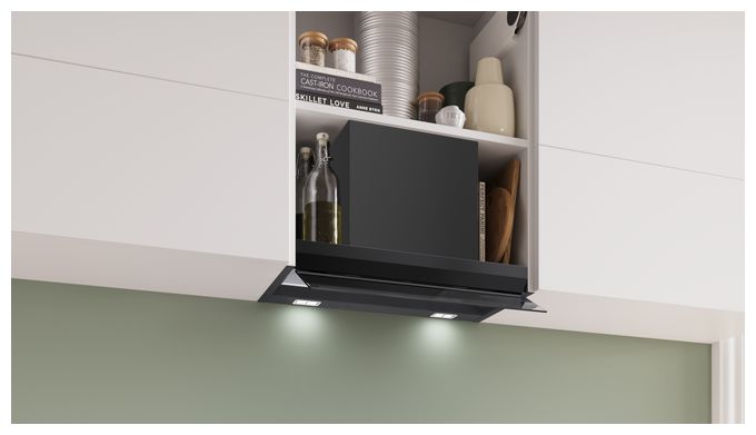 Abluft/Umluft Dunstabzugshaube/Esse Einbau 597 mm (Schwarz) Serie 6 DBB67DP60 