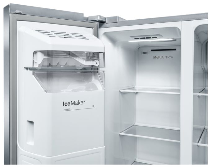 Side-by-Side Kühl-/ Gefrierkombination 371 l / 191 l 258 kWh NoFrost 1787 mm x 908 mm  Serie 6 KAD93AIDP (Edelstahl) 