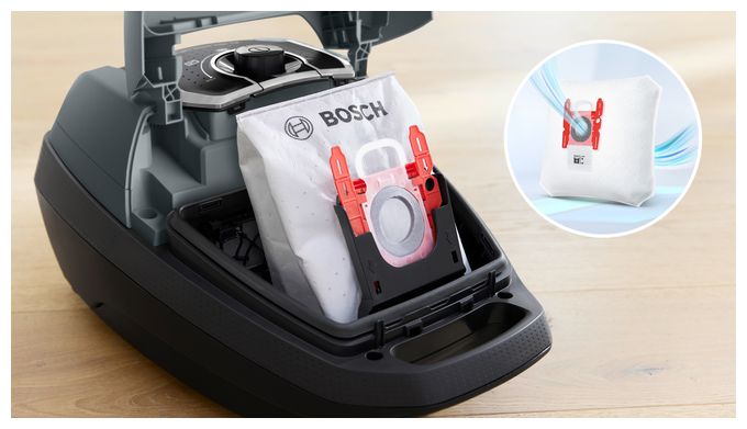 Bodenstaubsauger mit Staubbeutel 750 W Allergie-Filter  Serie 8 BGL75XPRQ ProSilence (Grau) 
