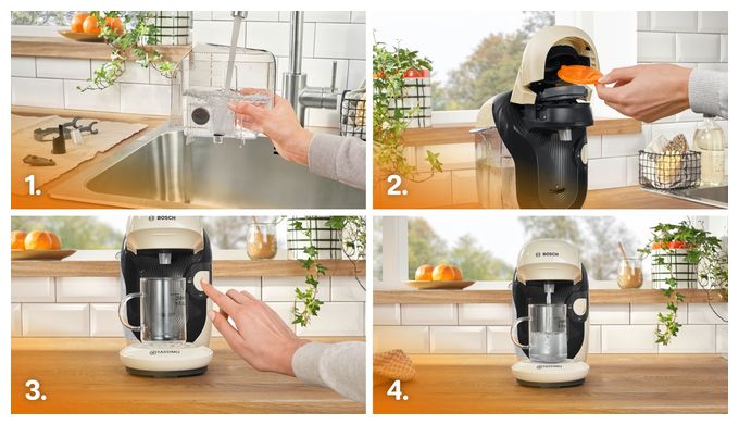 Kaffeekapsel Maschine  TAS112E Tassimo Style friendly (Cremefarben) 