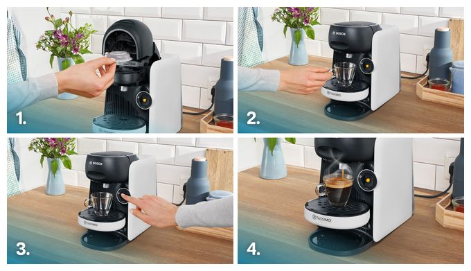 Kaffeekapsel Maschine  TAS164E Tassimo Finesse (Schwarz, Weiß) 