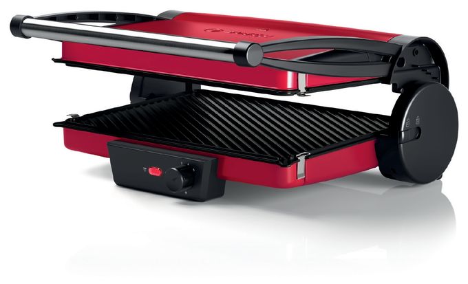 2000 W mit 328 x 238 mm Fläche  TCG4104 Kontaktgrill (Rot) 