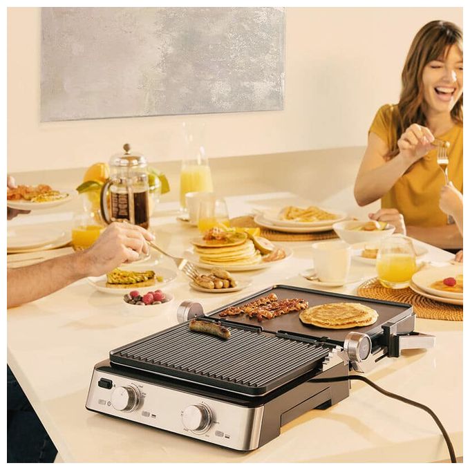 2000 W mit 290 x 230 mm Fläche  CG7020 Kontaktgrill (Schwarz, Edelstahl) 