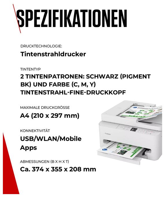 All in One A4 Tintenstrahl Drucker 1200 x 1200 DPI PixmaTS7550i 