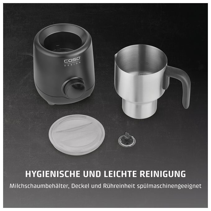 Milchaufschäumer Automatischer Milchaufschäumer/-wärmer ca. 350 ml  1667 PremiumLatte XL (Schwarz, Edelstahl) 
