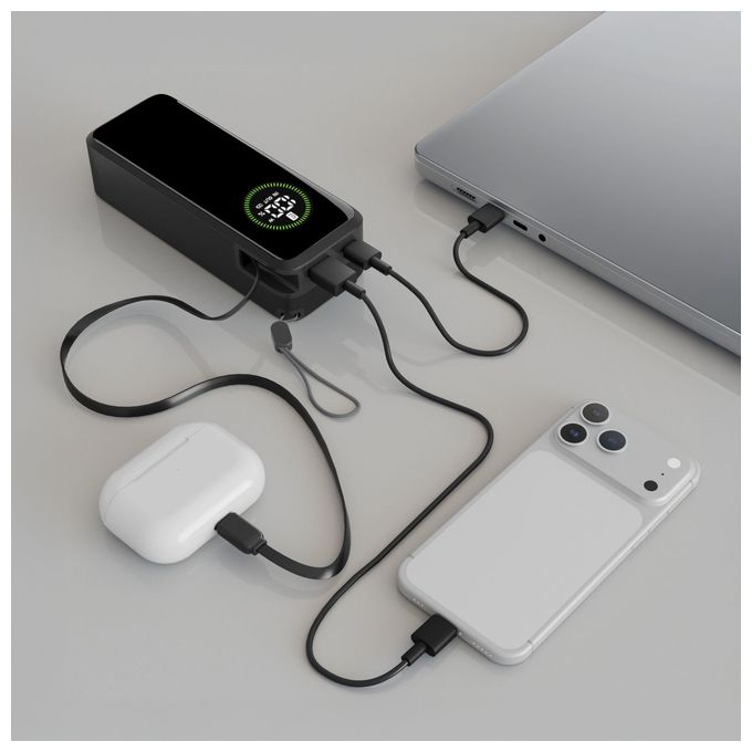 20000 mAh Powerbank USB Typ-C  Roller (Schwarz) 