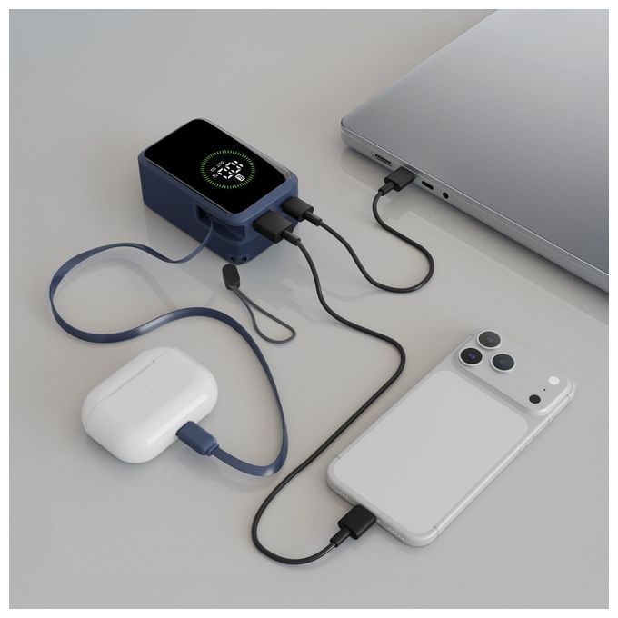 10000 mAh Powerbank USB Typ-C  Roller (Blau) 