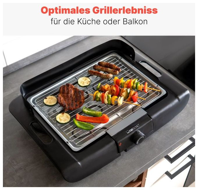2000 W mit 360 x 250 mm Fläche  BQ3841 Tischgrill (Schwarz) 