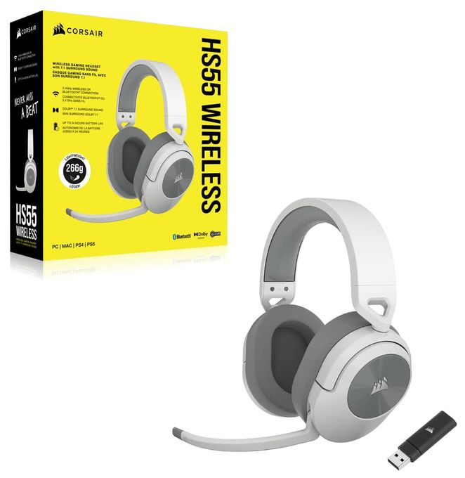 Over Ear Bluetooth Kopfhörer kabellos 24 h Laufzeit  HS55 Wireless (Weiß) 