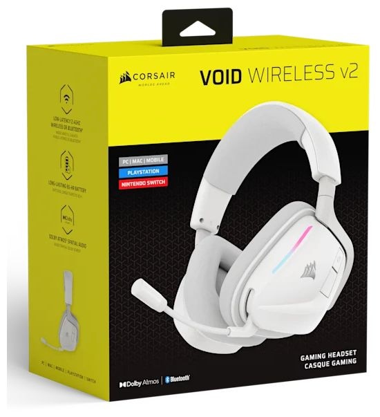 Over Ear Bluetooth Kopfhörer kabelgebunden&kabellos  Void Wireless v2 (Weiß) 