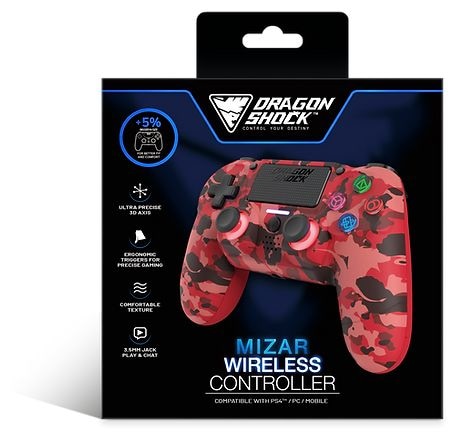 Analog / Digital Gamepad für PlayStation PS4  Mizar (Camouflage, Rot) 