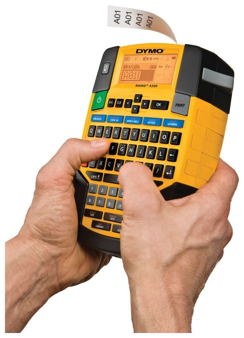 DYMO Rhino-Industrie-Vinyletiketten | 19 mm x 5,5 m | schwarz auf weiß | selbstklebendes Schriftband | für DYMO Rhino und LabelManager Beschriftungsgerät 