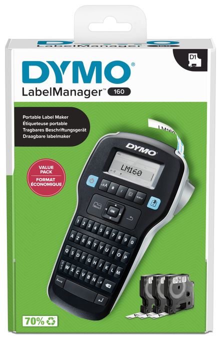 All in One Thermal Inkjet Drucker 180 x 180 DPI LabelManager 160 AZERTY Value Pack 