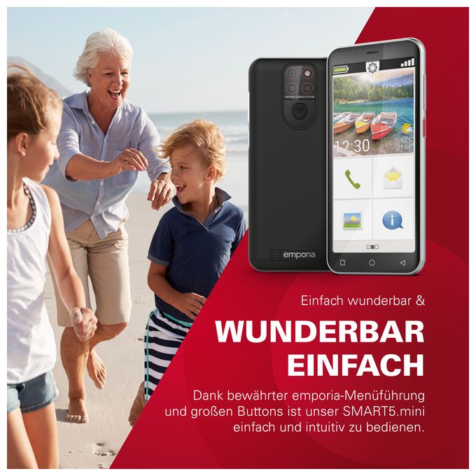 64 GB 4G Smartphone 12,6 cm (4.95 Zoll) 1,8 GHz Android 13 MP Dreifach Kamera Single SIM  SMART.5mini (Schwarz) 