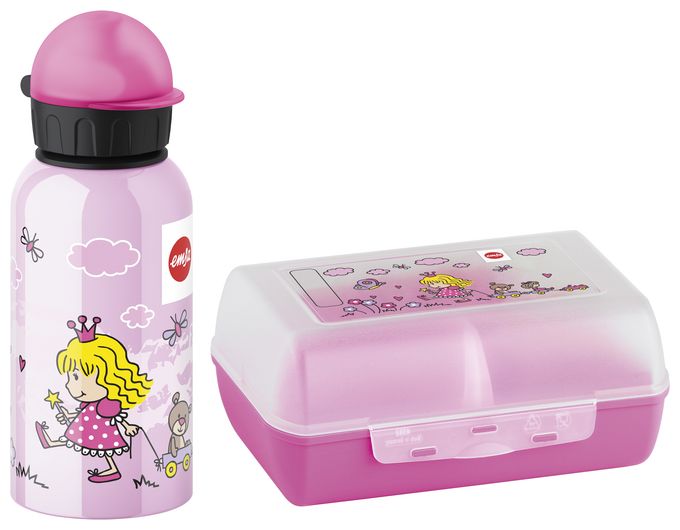  518137 Kids Tritan Set Trinkflasche und Brotdose Princess (Pink) 