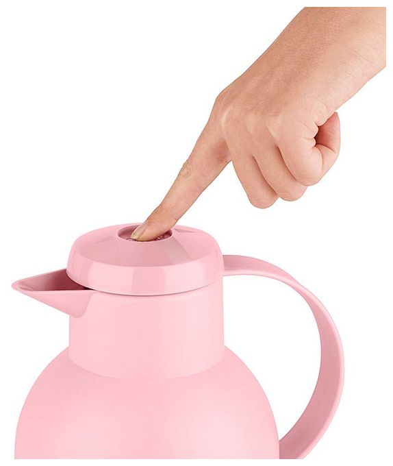  SAMBA Quick Press Isolierkanne 1,0l Glas-Isolierkolben (Pink) 