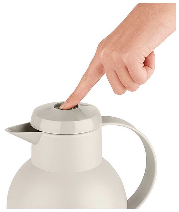  SAMBA Quick Press Isolierkanne 1,0l Glas-Isolierkolben (Grau) 