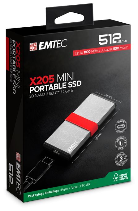 512 GB SSD  X205 Mini (Silber) 