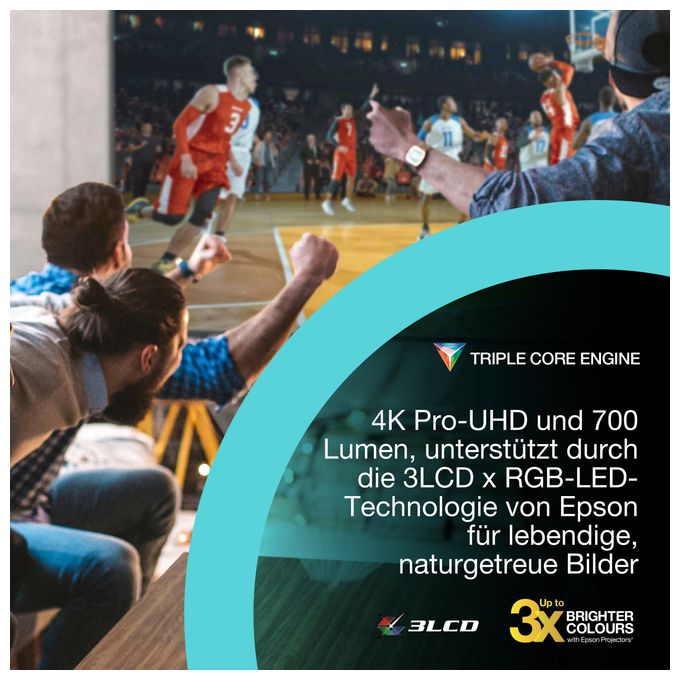 4K (4096x2400) 3LCD LED Standard Throw-Projektor 700 ANSI Lumen  EF-62 (Schwarz) 