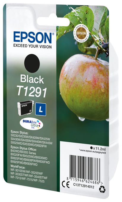 originale Druckerpatronen Schwarz 11,2 ml 385 Seiten T1291L C13T12914012 