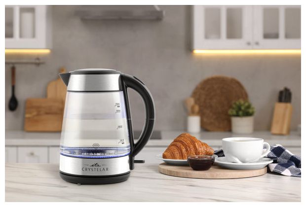 1,7 l Wasserkocher 2200 W (Schwarz, Edelstahl, Transparent) Crystela II 