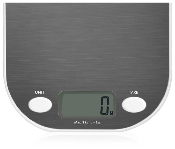 Elektronische Küchenwaage bis 8 kg Genauigkeit 1 g  Grami (Weiß, Edelstahl) 