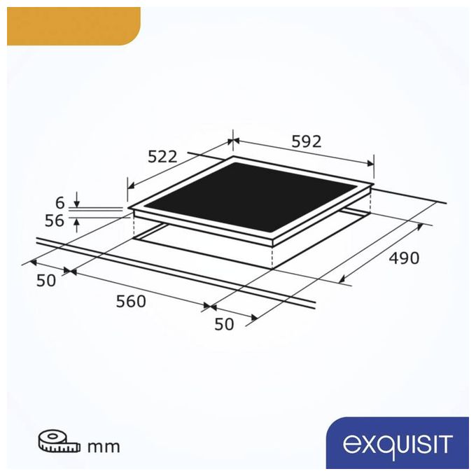 59.4 cm Induktions Kochfeld/Herdplatte 4 Zone(n) EKI600-SF-BR-380 autarkes 