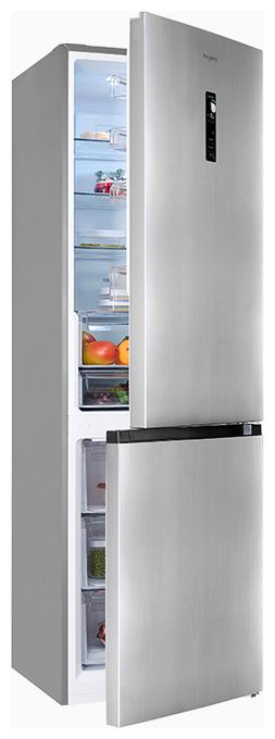 243 l / 104 l Kühl-Gefrierkombi freistehend NoFrost 162 kWh Jahr  KGC350-105-NF-040C (Schwarz, Edelstahl) 