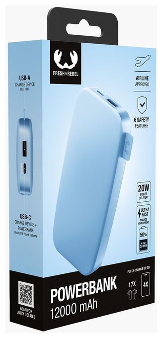 12000 mAh Powerbank USB Typ-C  2PB12100VB (Hellblau) 
