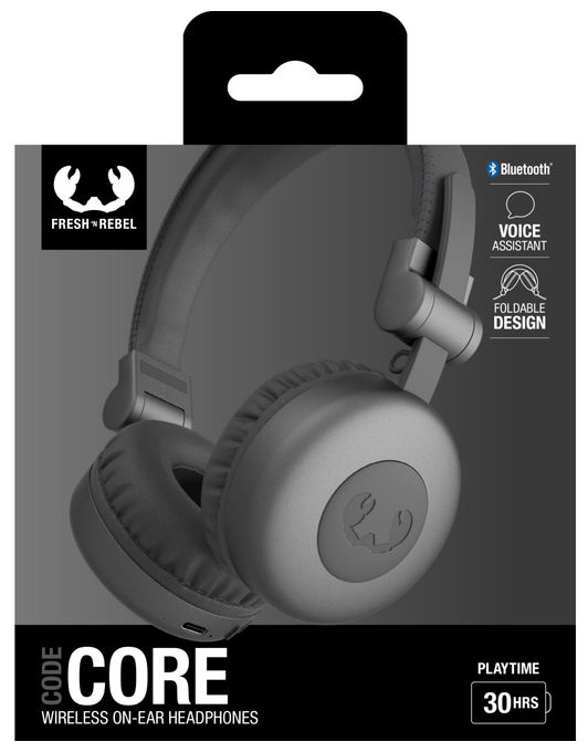 Ohraufliegender Bluetooth Kopfhörer kabellos 30 h Laufzeit USB Typ-C  Code Core (Grau) 