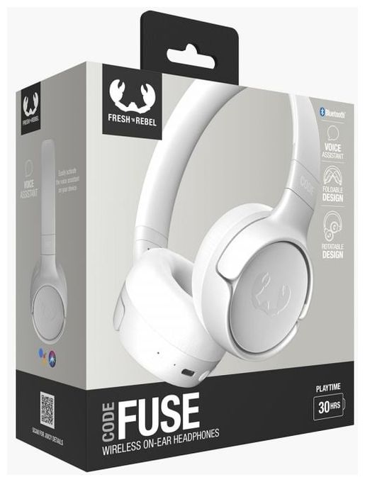 Ohraufliegender Bluetooth Kopfhörer kabellos 30 h Laufzeit USB Typ-C  Code Fuse (Hellgrau) 