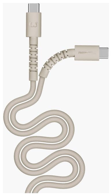 Stecker Rundkabel USB C auf USB C bis 100 W 2 m  FlexWave (Beige) 