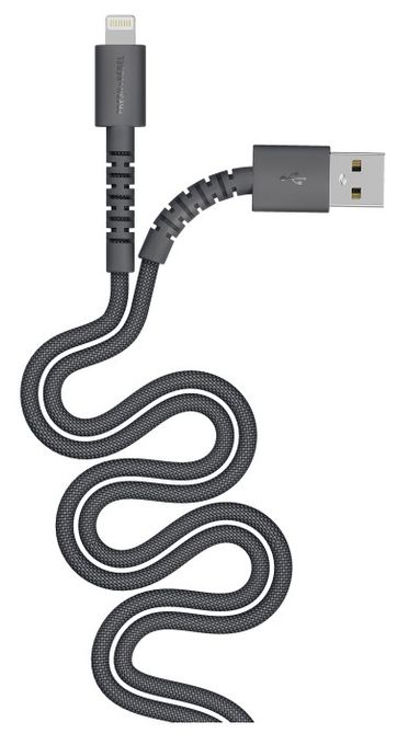 Stecker Rundkabel Lightning auf USB A 2 m  FlexWave (Grau) 