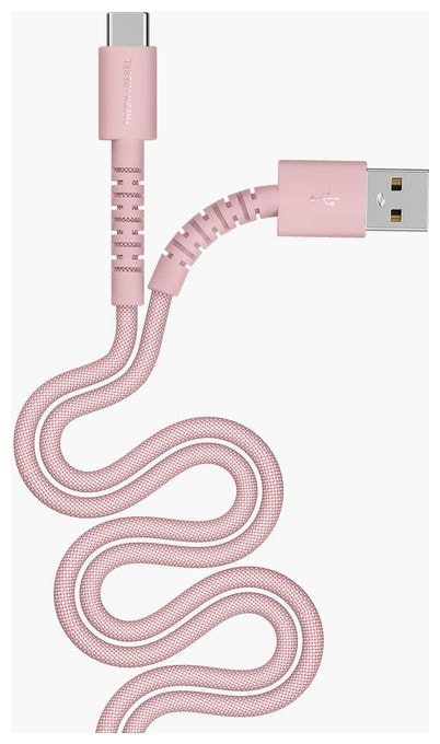 Stecker Rundkabel USB A auf USB C 2 m  FlexWave (Pink) 