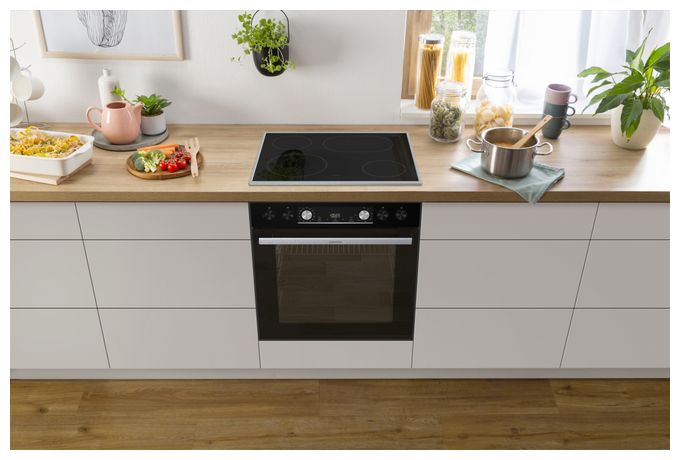 Herdset maxi AutoClean Ecoclean mit 60 cm Glaskeramik Kochfeld Black Set 4 (BCX6737E05BG + ECD634X) 
