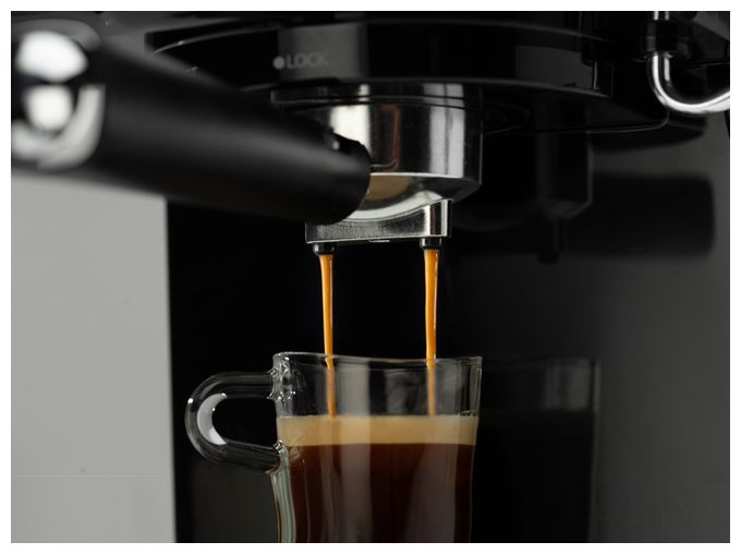 Siebträger Kaffeemaschine 15 bar  ESCM15DBK (Schwarz, Edelstahl) 