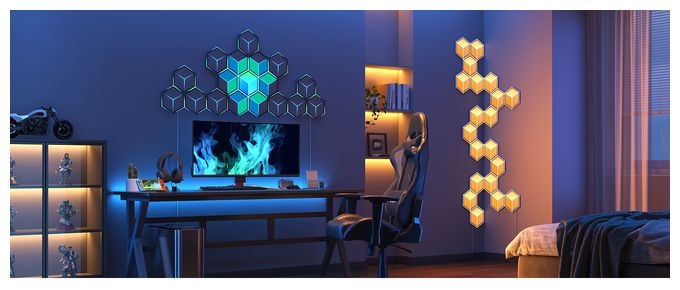 LED Intelligente Wandleuchte Multi AC H606A Glide Hexa Ultra Lichtpaneele 7-pack 
