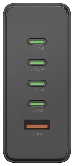00201977 Schnellladegerät, 4xUSB-C, 1xUSB-A, PD, max. 240 W 