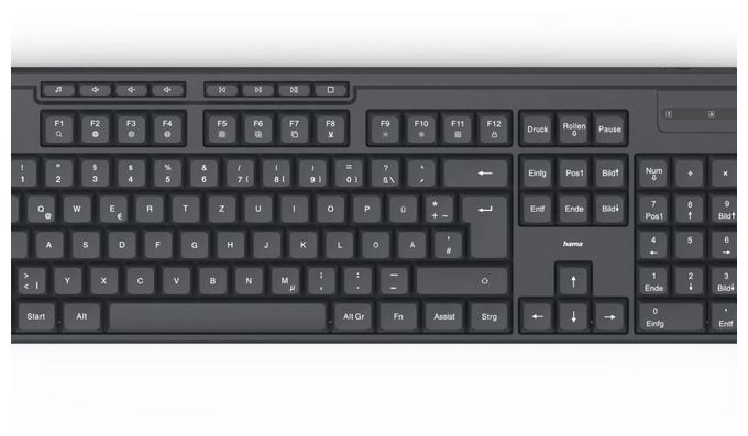 Heimbüro Tastatur RF Wireless 2.4 GHz  173055 WK-200 (Schwarz) 