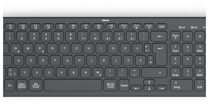 Heimbüro Tastatur RF Wireless + Bluetooth 2.4 GHz  173057 WK-300 (Schwarz) 