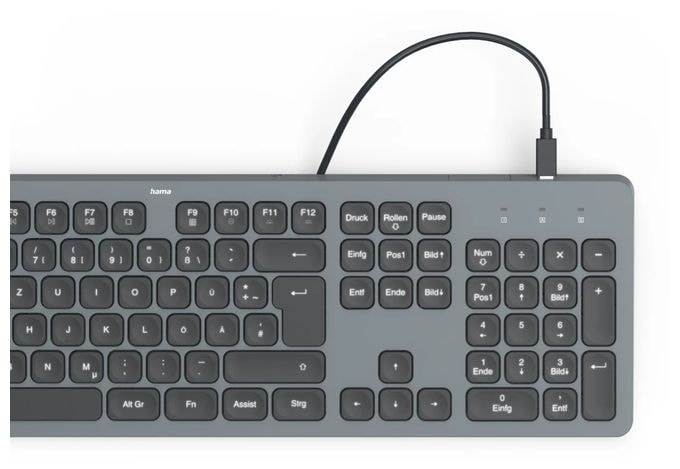 Heimbüro Tastatur USB (Schwarz, Dunkles Grau) 173058 CK-400 