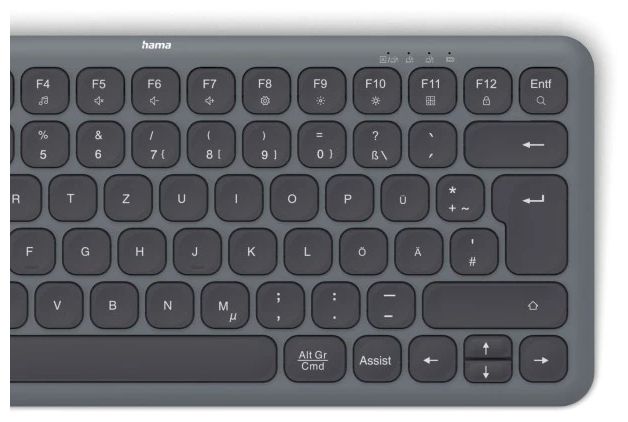 Heimbüro Tastatur RF Wireless + Bluetooth 2.4 GHz (Schwarz, Dunkles Grau) 173059 WK-500 