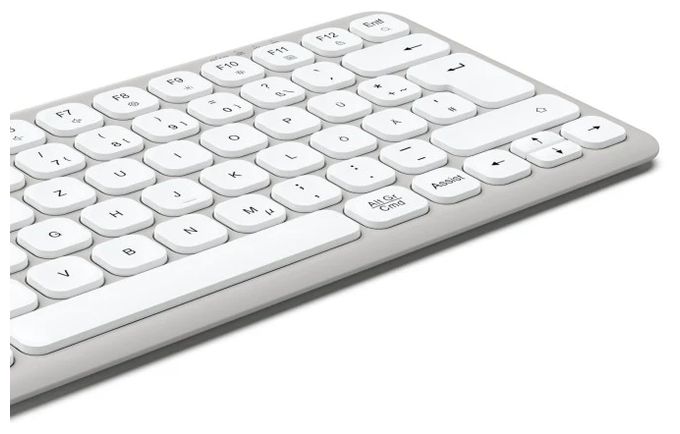 Heimbüro Tastatur RF Wireless + Bluetooth 2.4 GHz  173060 WK-500 (Grau, Weiß) 