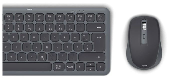 Heimbüro Tastatur RF Wireless + Bluetooth 2.4 GHz  173061 WKM-500 (Schwarz) 