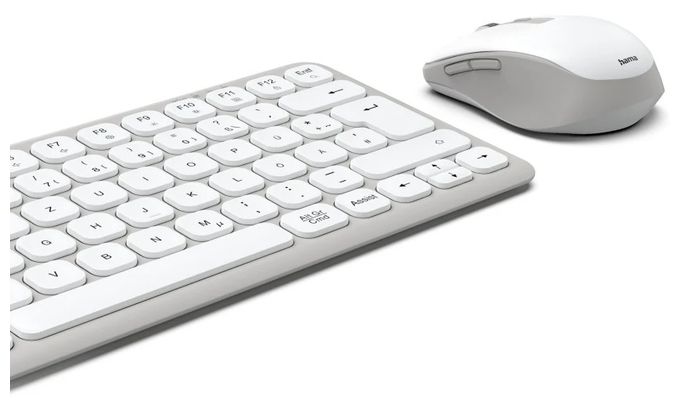 Home Tastatur USB + RF Wireless + Bluetooth 2.4 GHz  173062 WKM-500 (Grau, Weiß) 