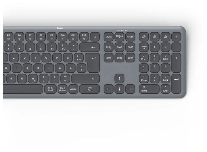 Heimbüro Tastatur RF Wireless + Bluetooth 2.4 GHz (Schwarz, Dunkles Grau) 173063 WK-550 